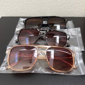 NWOT Set of 3 Aviator-Style Sunglasses - Brown Lens